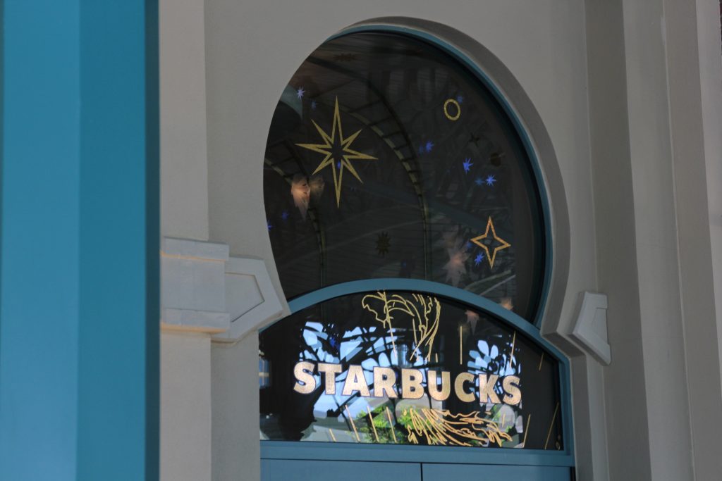 Epic Universe Starbucks window