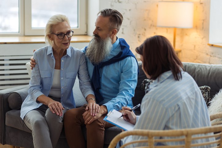 Couple building trust and intimacy through therapy