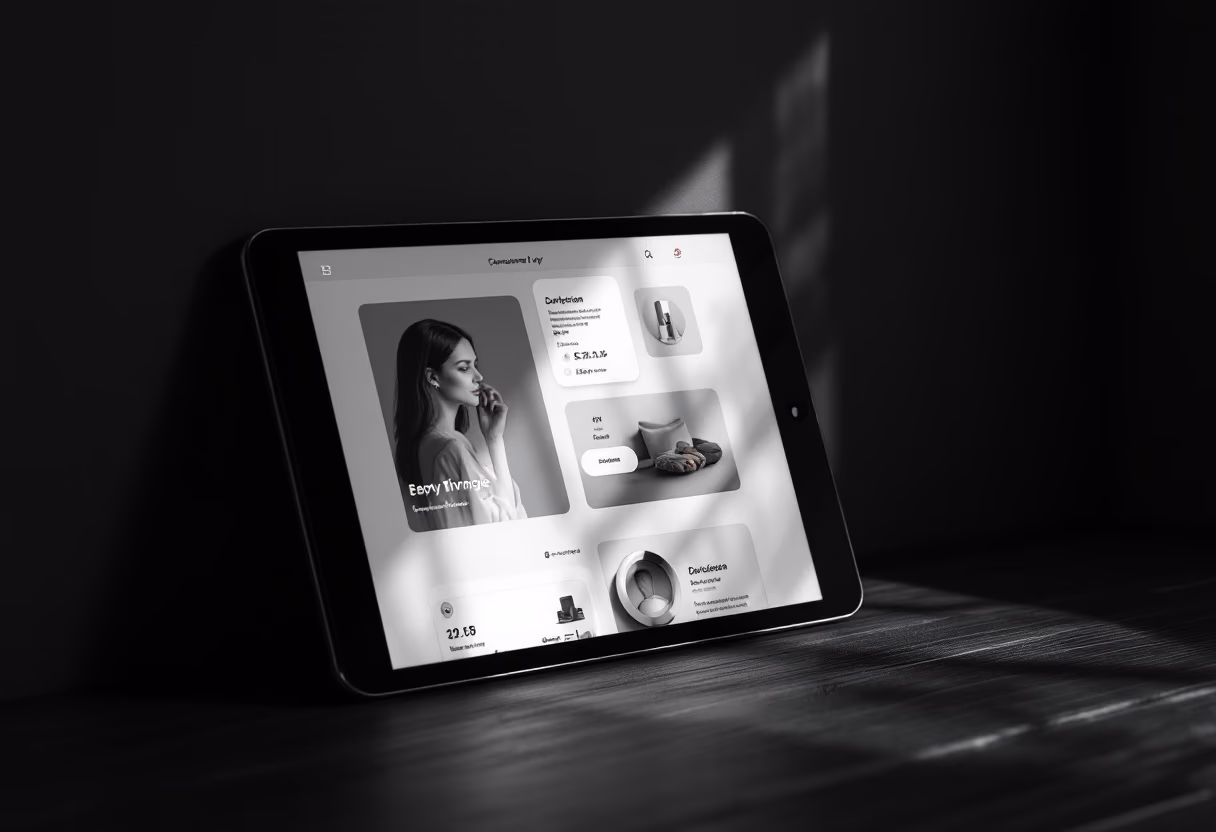 [interface] screenshot of app on a tablet (for a consumer apps)