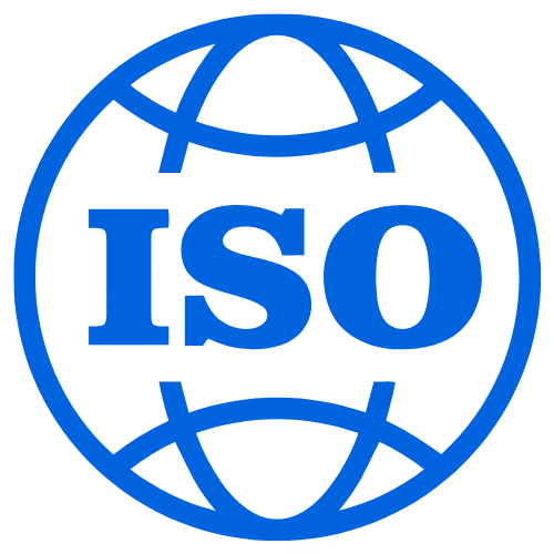 ISO certification logo in blue