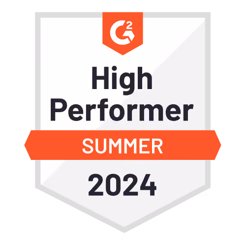 G2 High Performer Summer 2024 badge