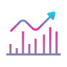 Gradient chart icon showing business growth