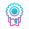 Gradient award rosette icon