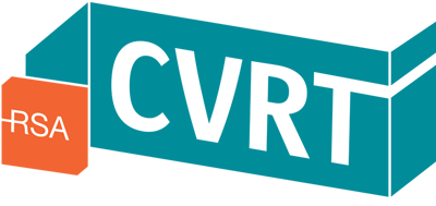 CVRT logo with teal text and an orange shape containing white letters RSA.