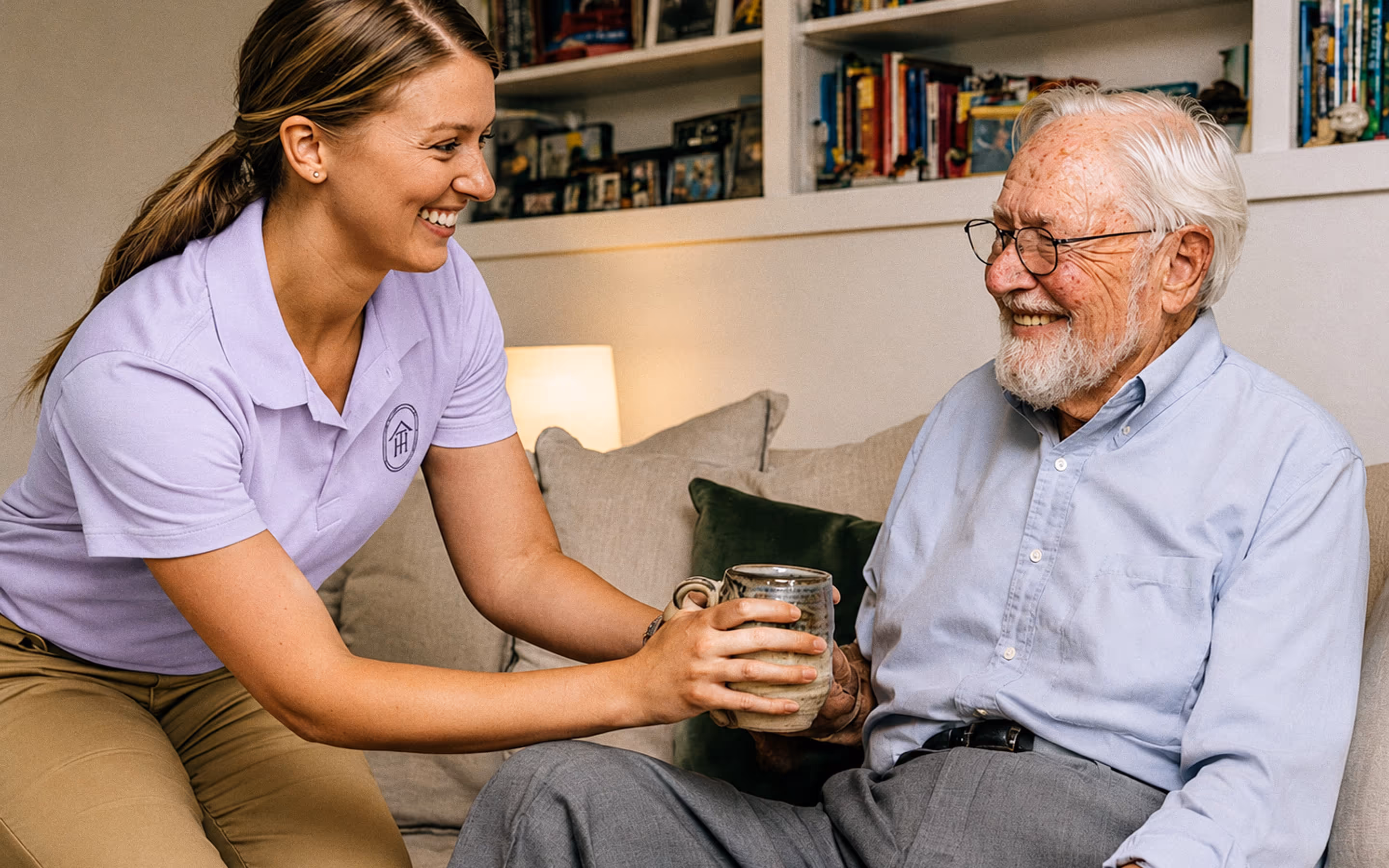 woman taking care of elder