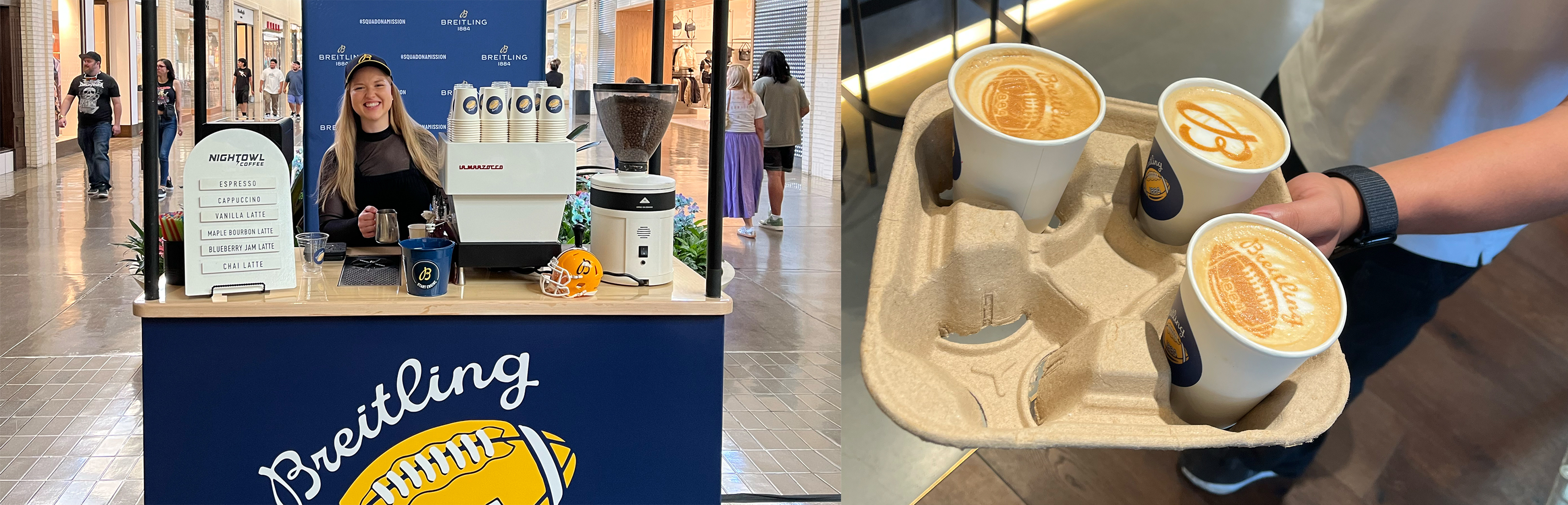 Dallas coffee cart Breitling NorthPark Lattes
