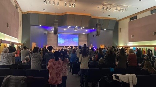 Youth praying together