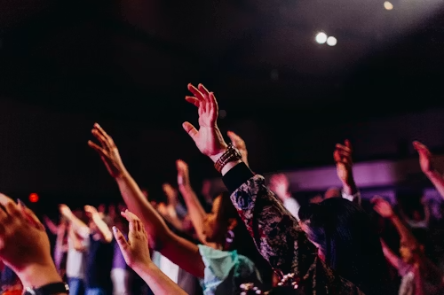 Worship team on stage