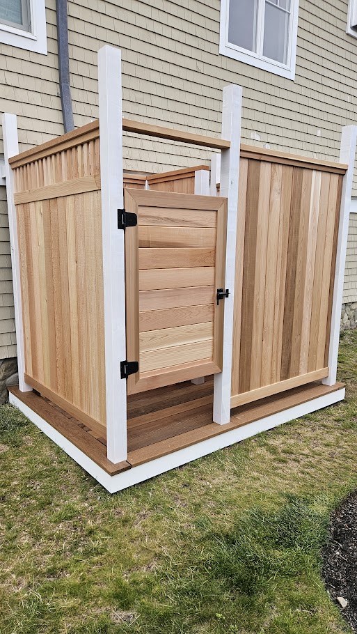 Clear Cedar Outdoor Shower in Charlestown, RI
