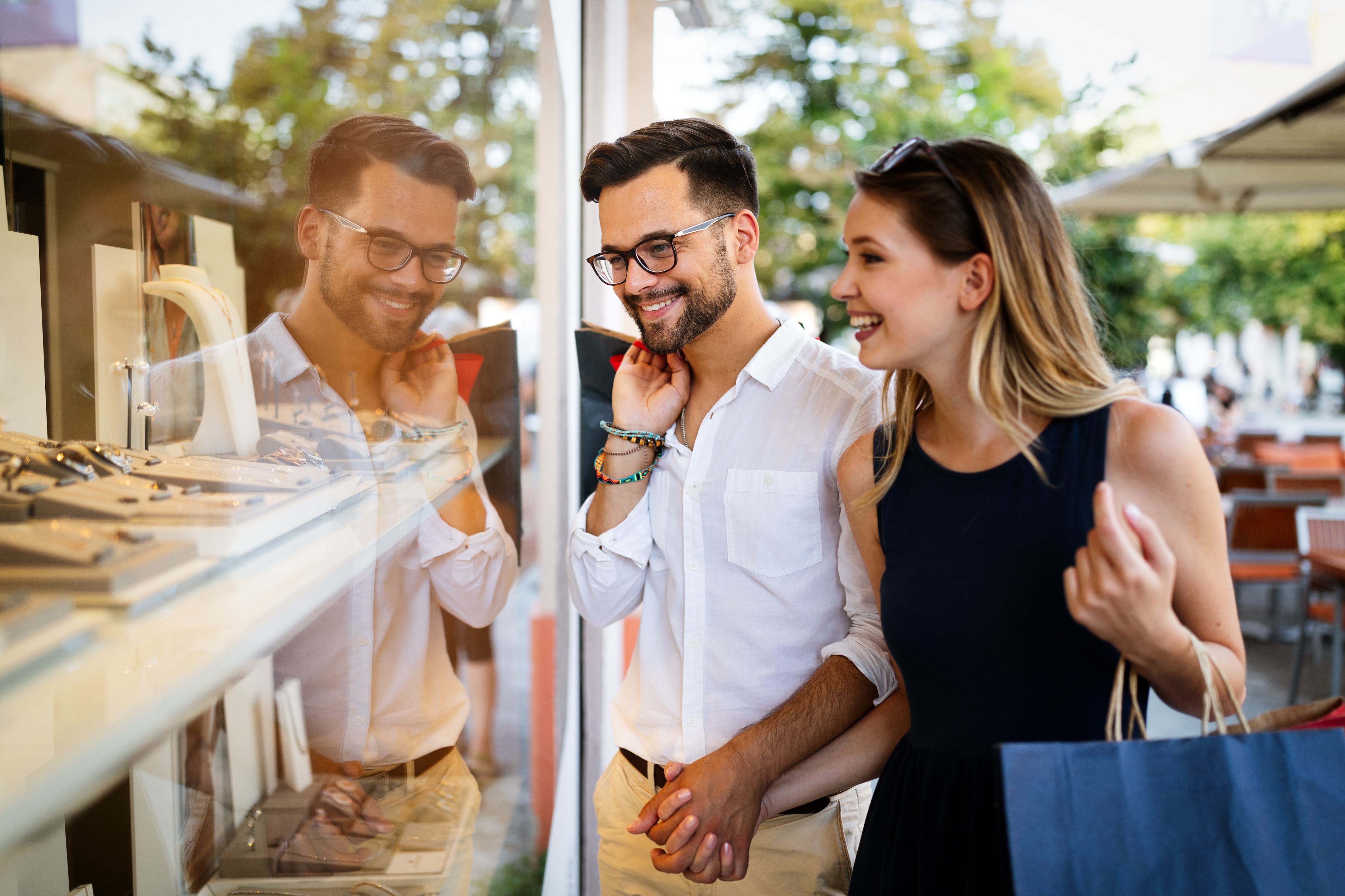 Couple shopping stock image