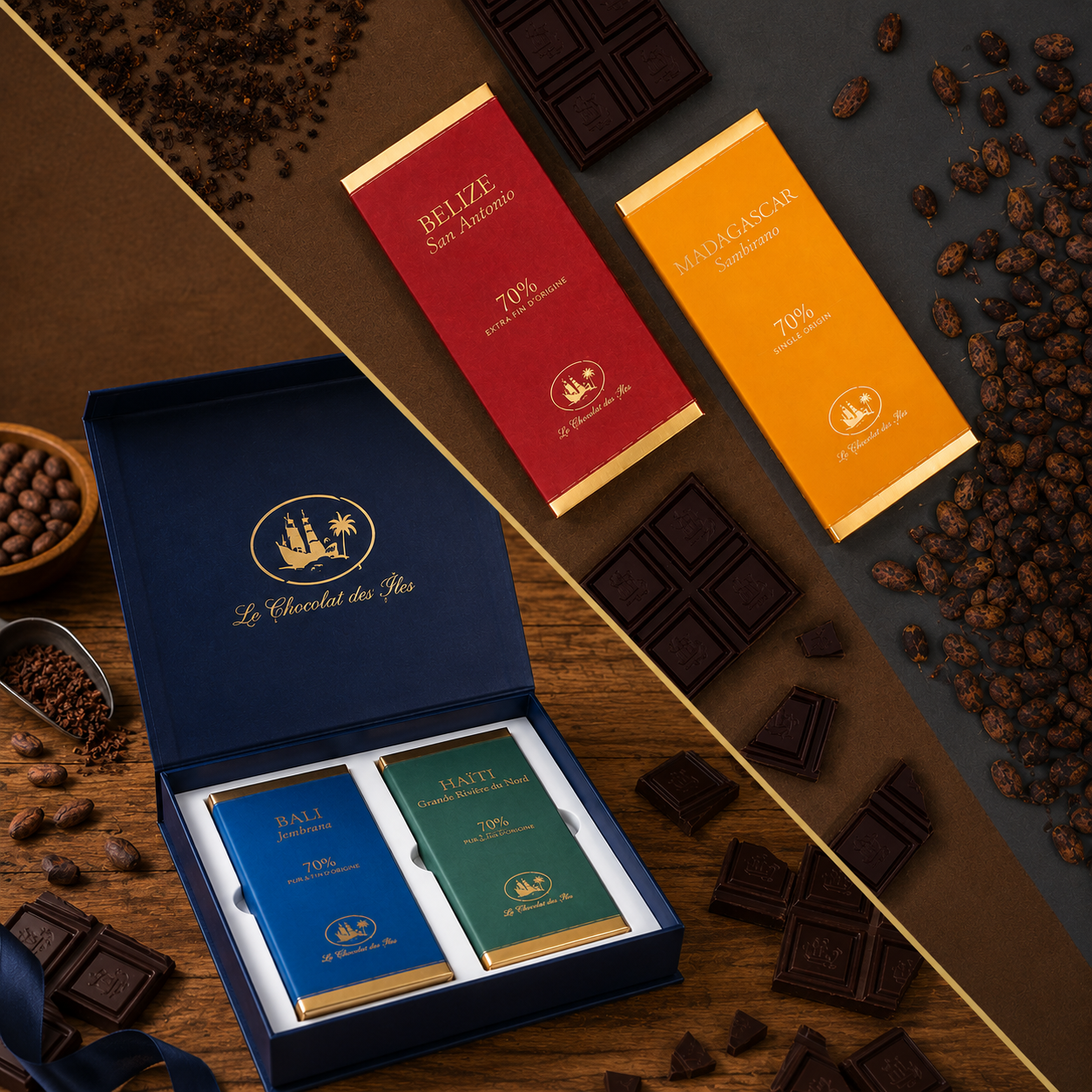The Comparison Tasting — two Premier Cru bars and blind tasting guide