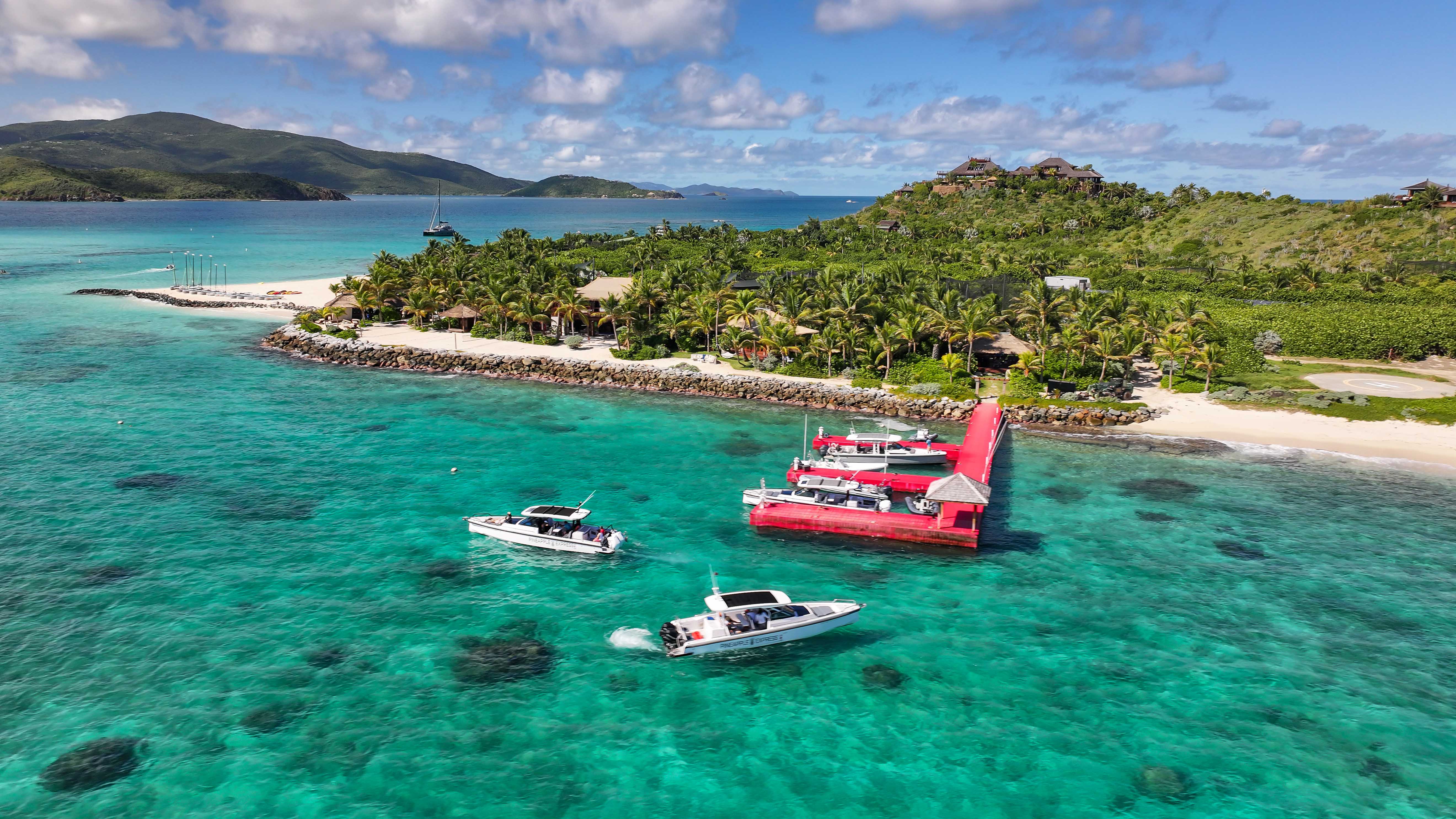 Aerial view of Necker Island