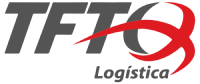 Logotipo de TFT con un diseño estilizado y un elemento gráfico rojo, texto 'Logística'.