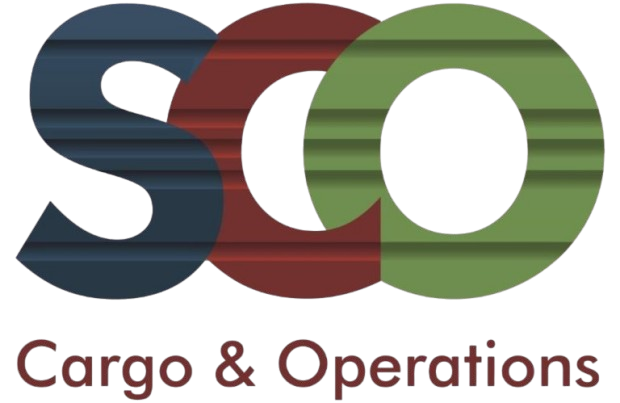 Logotipo con las letras SCO en azul, rojo y verde y texto Cargo & Operations abajo.