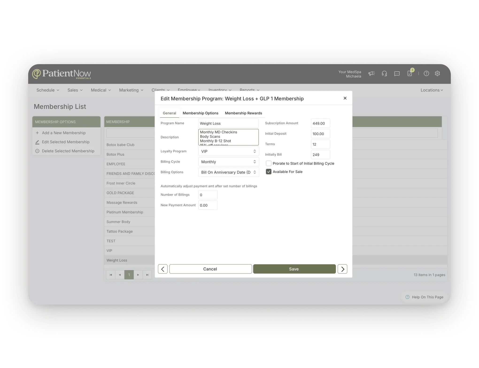 Weight loss and GLP-1 treatment program setup built around the patient