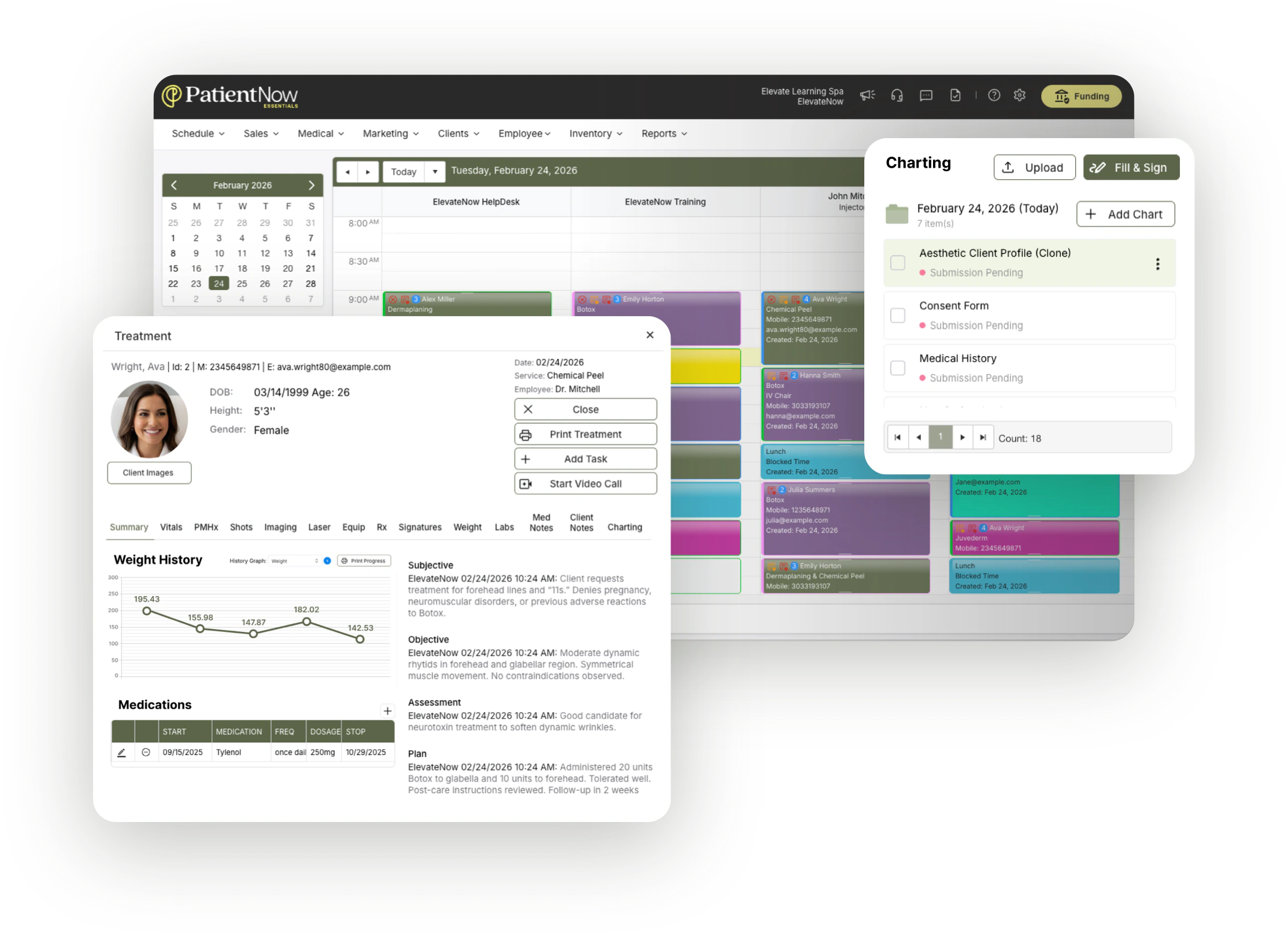PatientNow Command Center with every location under one organization