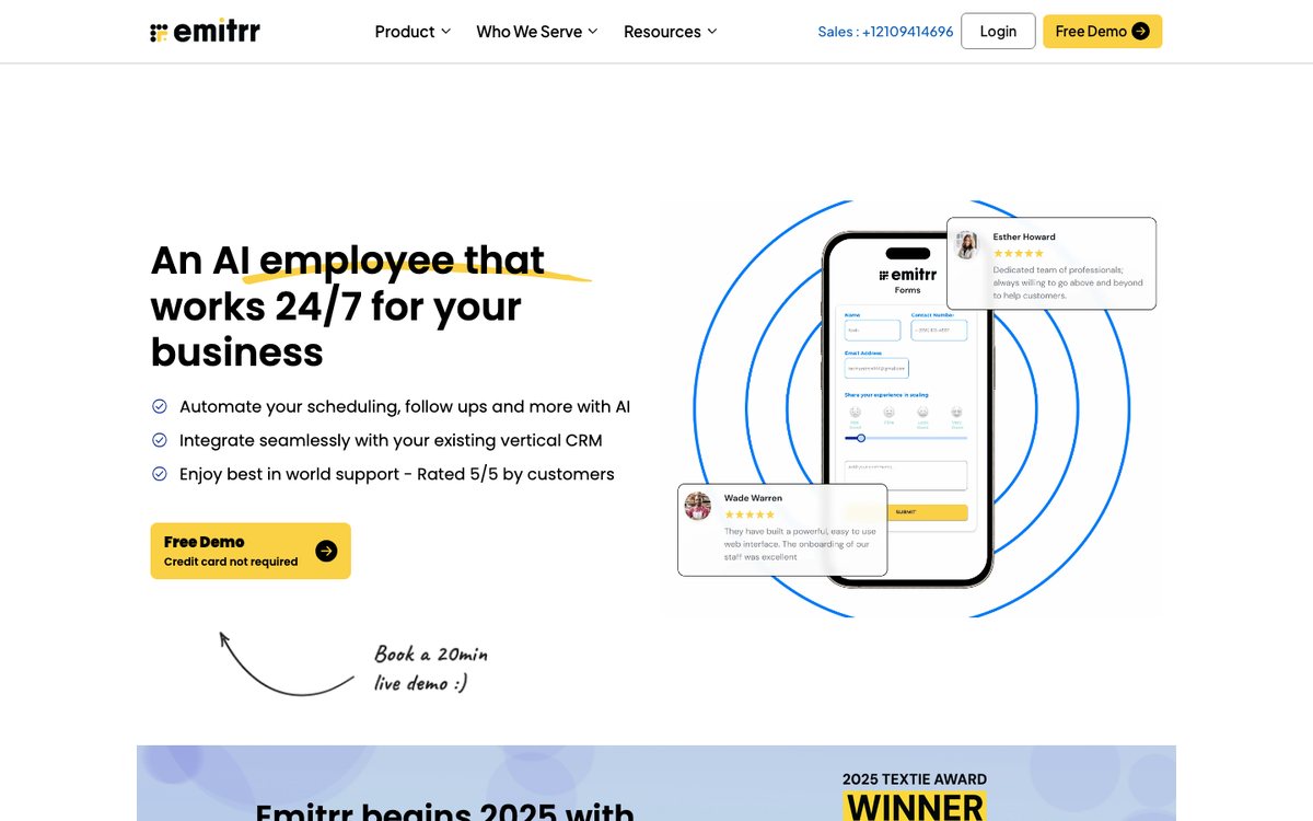Emitrr homepage, captured 2026-09-10