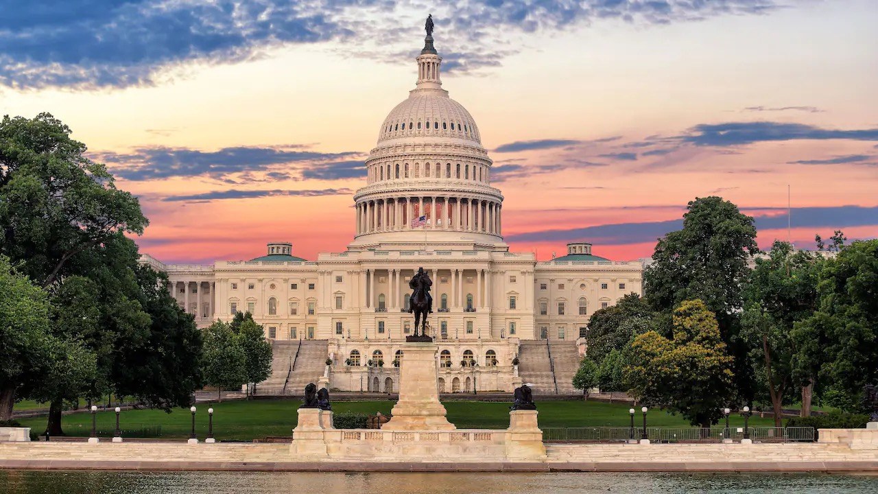 United States Capitol at sunset, Washington DC