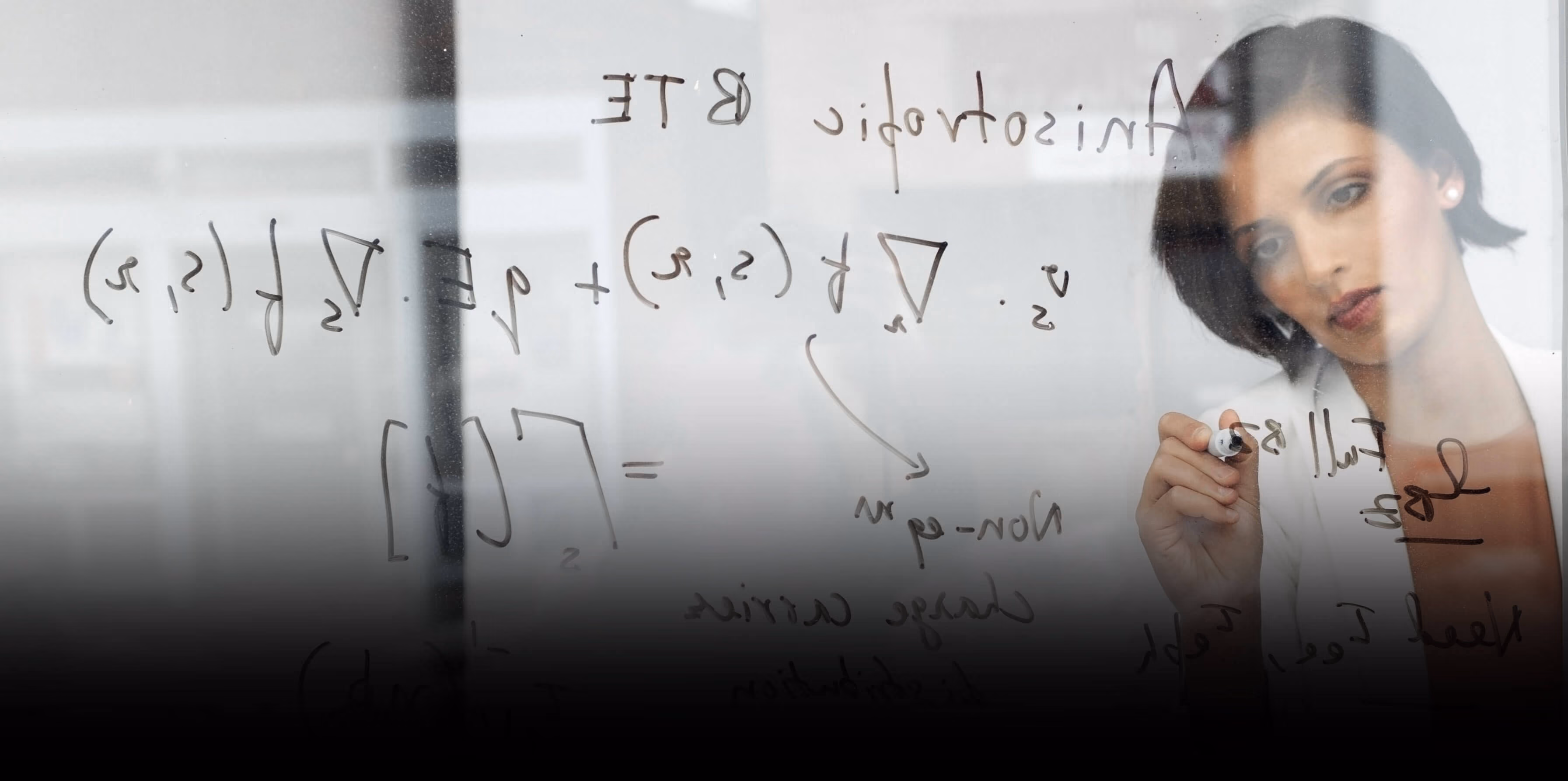 Dr. Prineha Narang writing equations on a whiteboard.