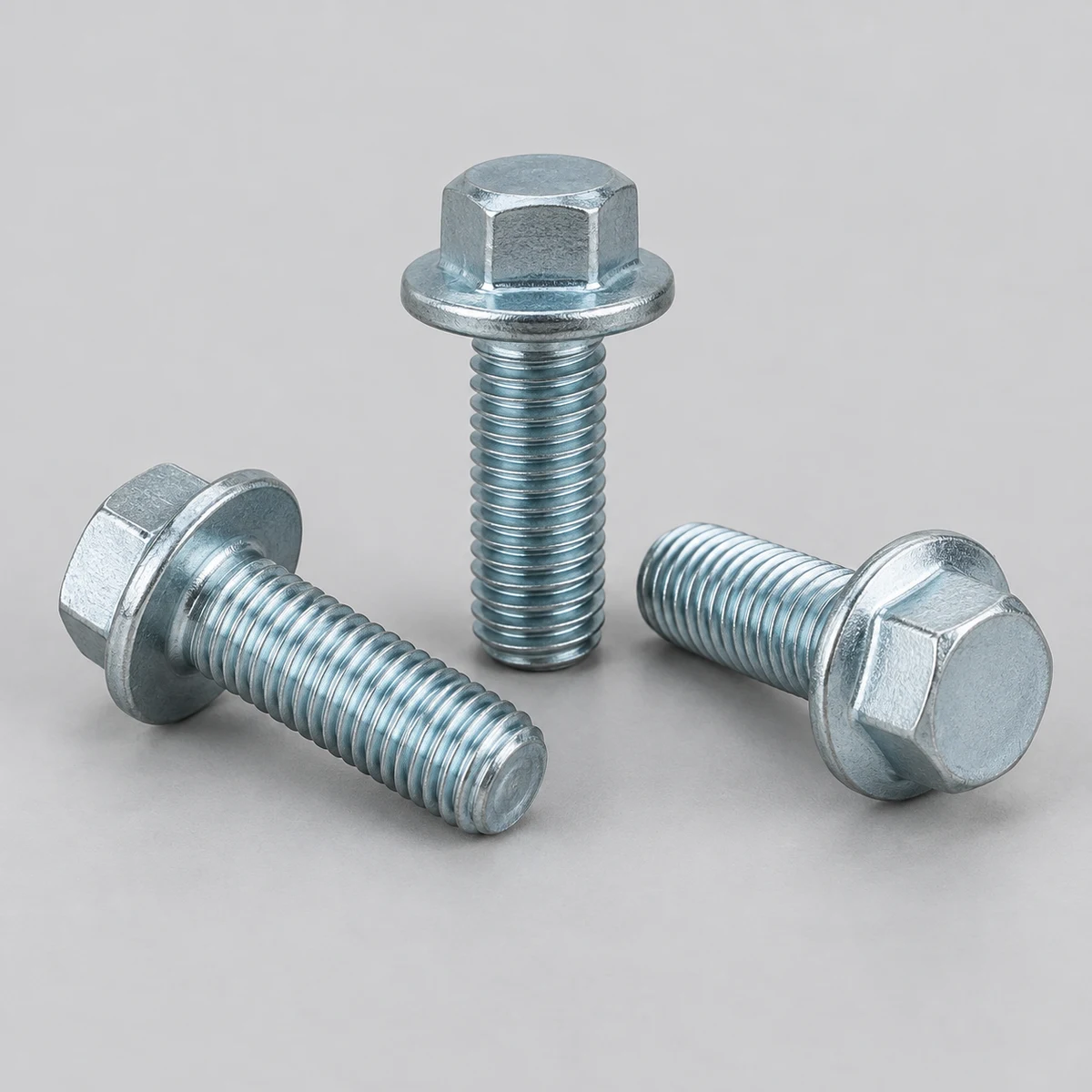 Flange Bolt - DIN 6921 family, zinc plated, integral hex flange head (product illustration)