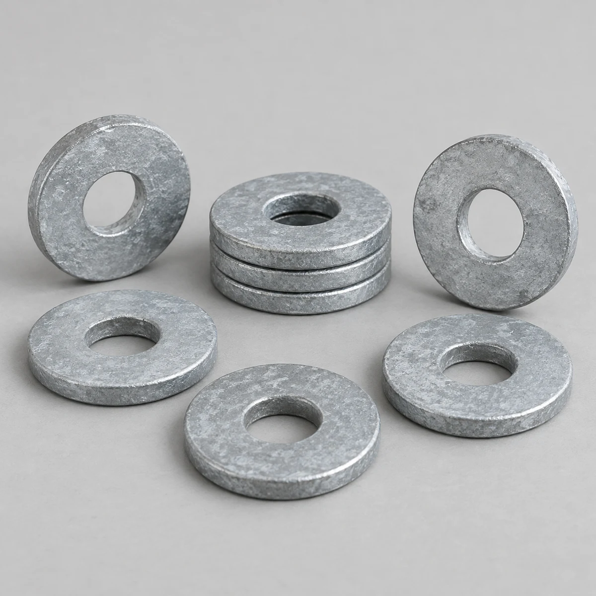 Flat Washer - DIN 125 / ISO 7089 family, steel, hot-dip galvanized, alternate washer view (product illustration)