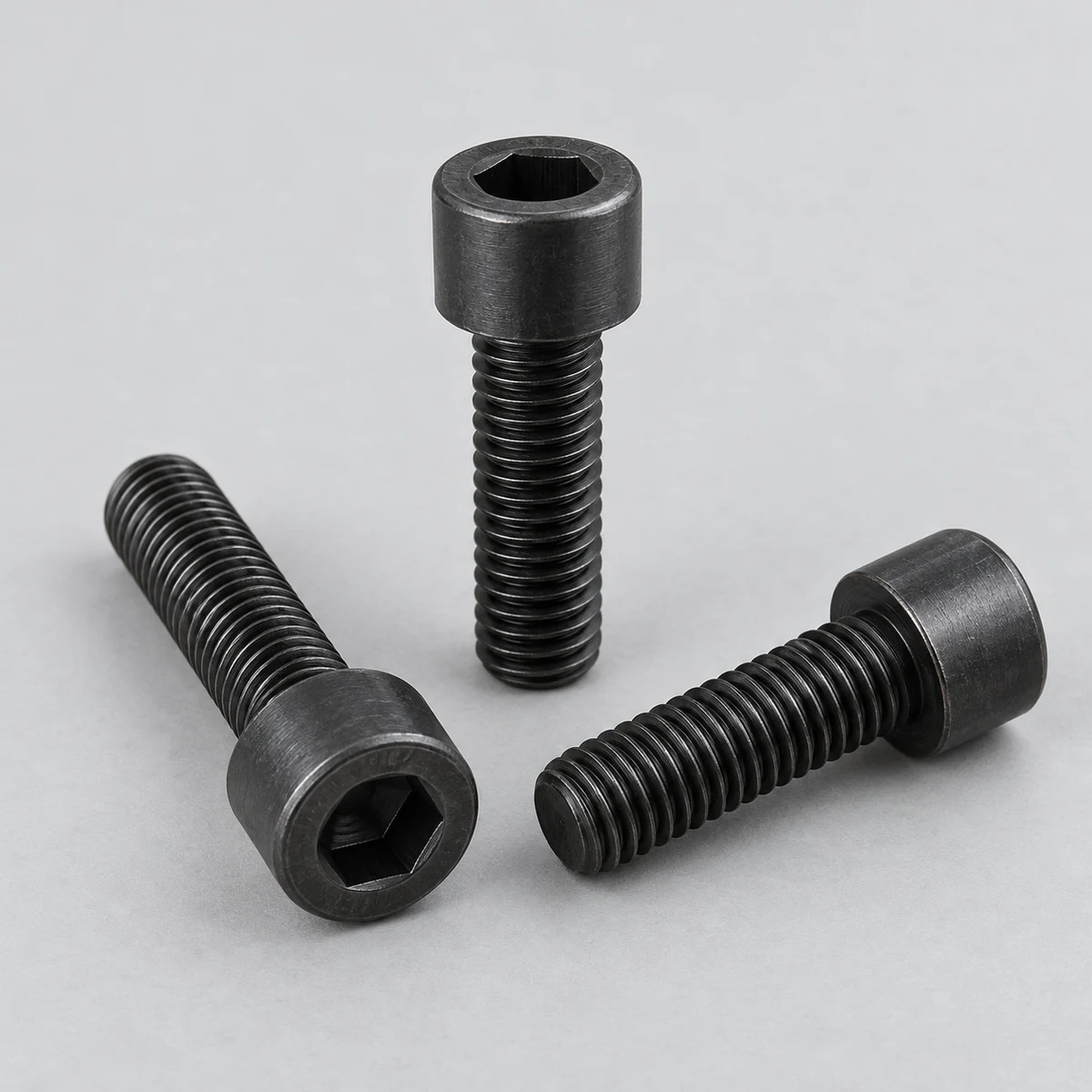 Socket Head Cap Screw - DIN 912 family, black oxide, cylindrical head with hex socket (product illustration)