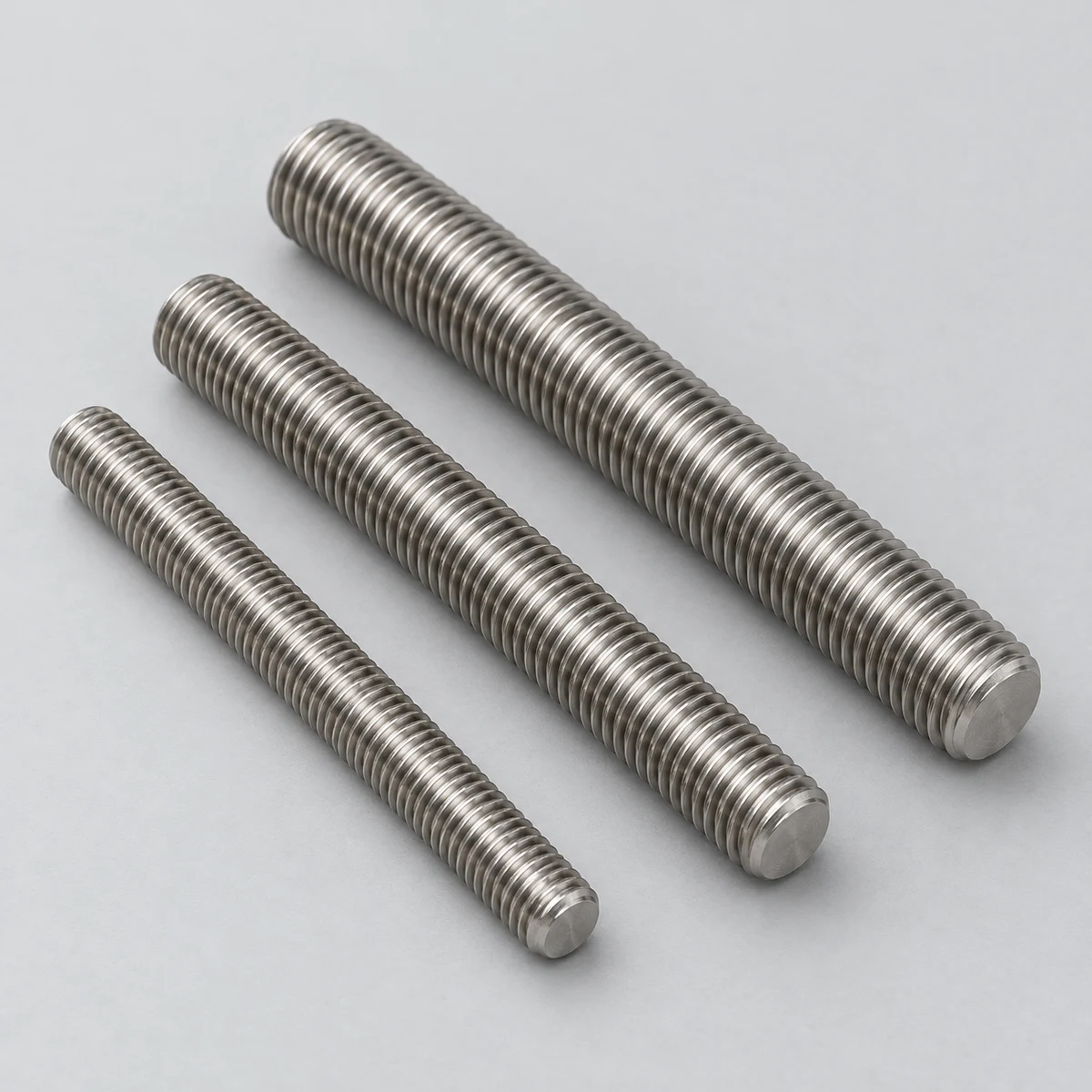 Threaded Rod - DIN 976 family, stainless steel, natural finish, alternate all-thread view (product illustration)