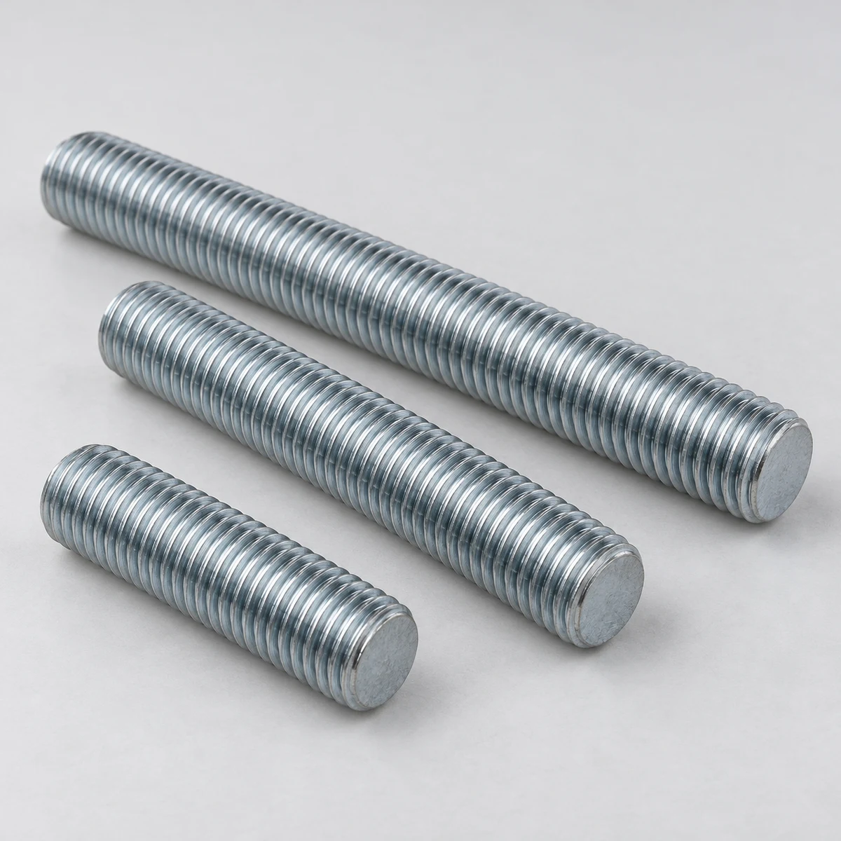 Custom Length Threaded Rod — zinc plated (product illustration)