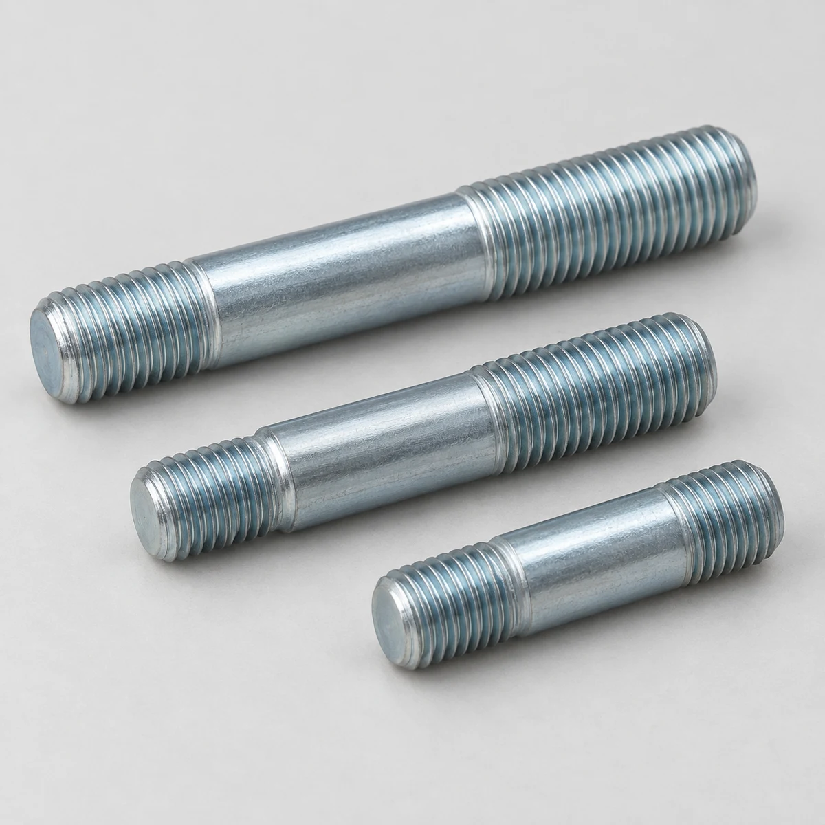 Custom Tap End Stud Bolt — zinc plated (product illustration)