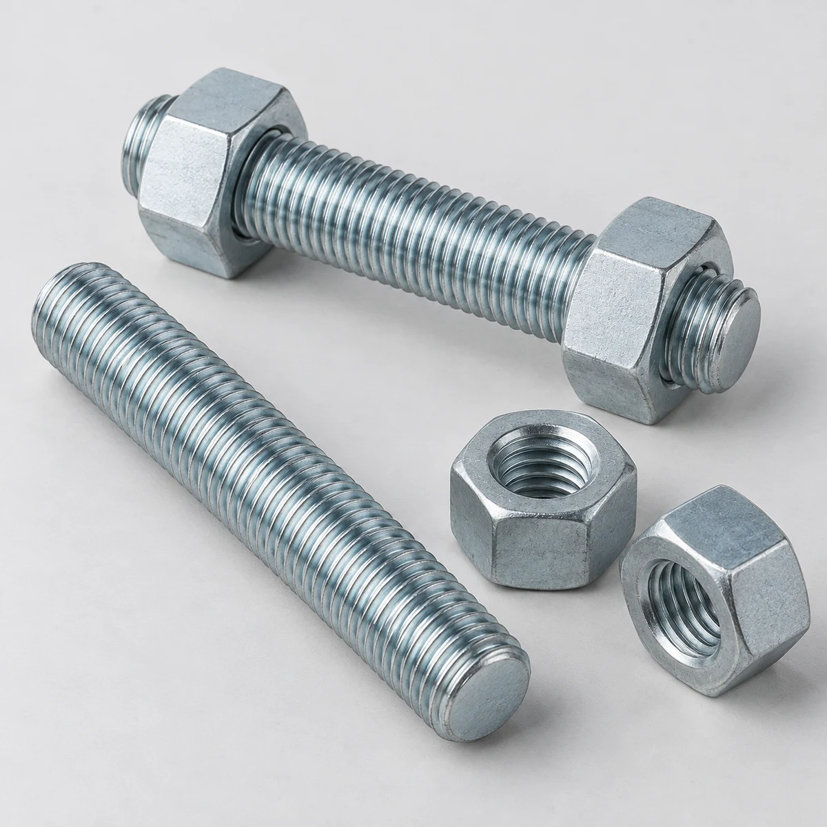 Flange Stud Bolt Set — zinc plated (product illustration)