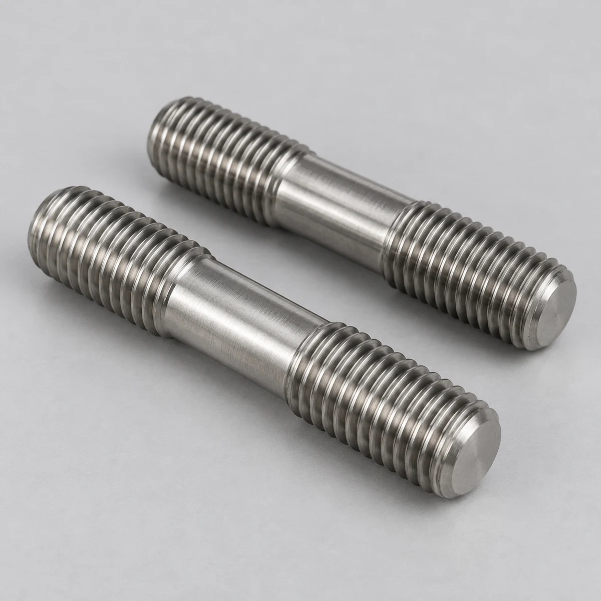 Custom Double End Stud Bolt — natural finish (product illustration)