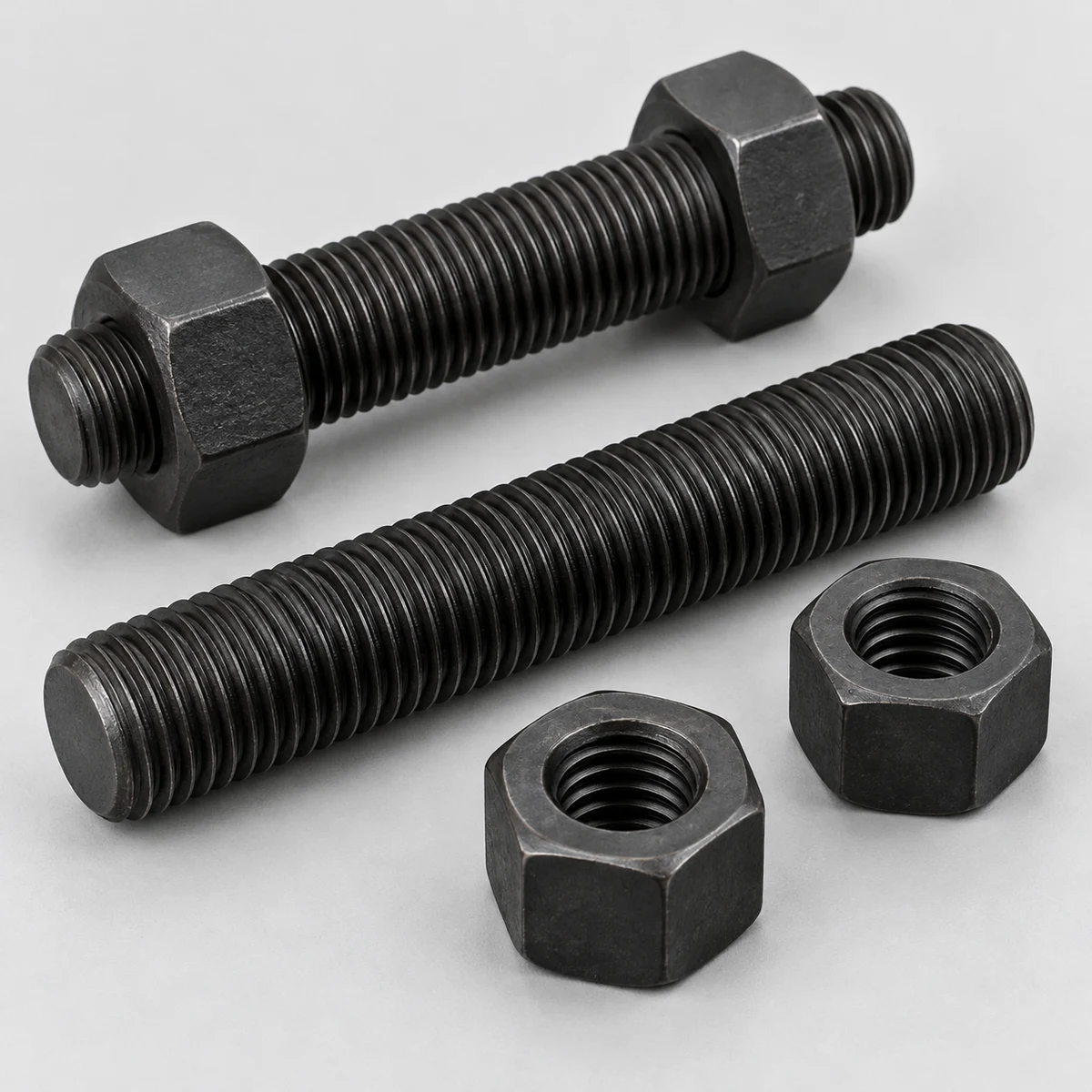 Flange Stud Bolt Set — black finish (product illustration)