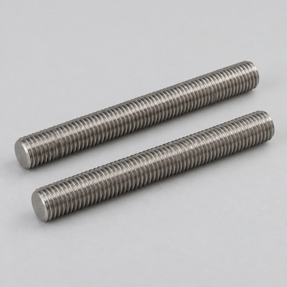 ASTM A320 B8M All Thread Rod - 316 stainless steel, natural finish, parallel rod view (product illustration)