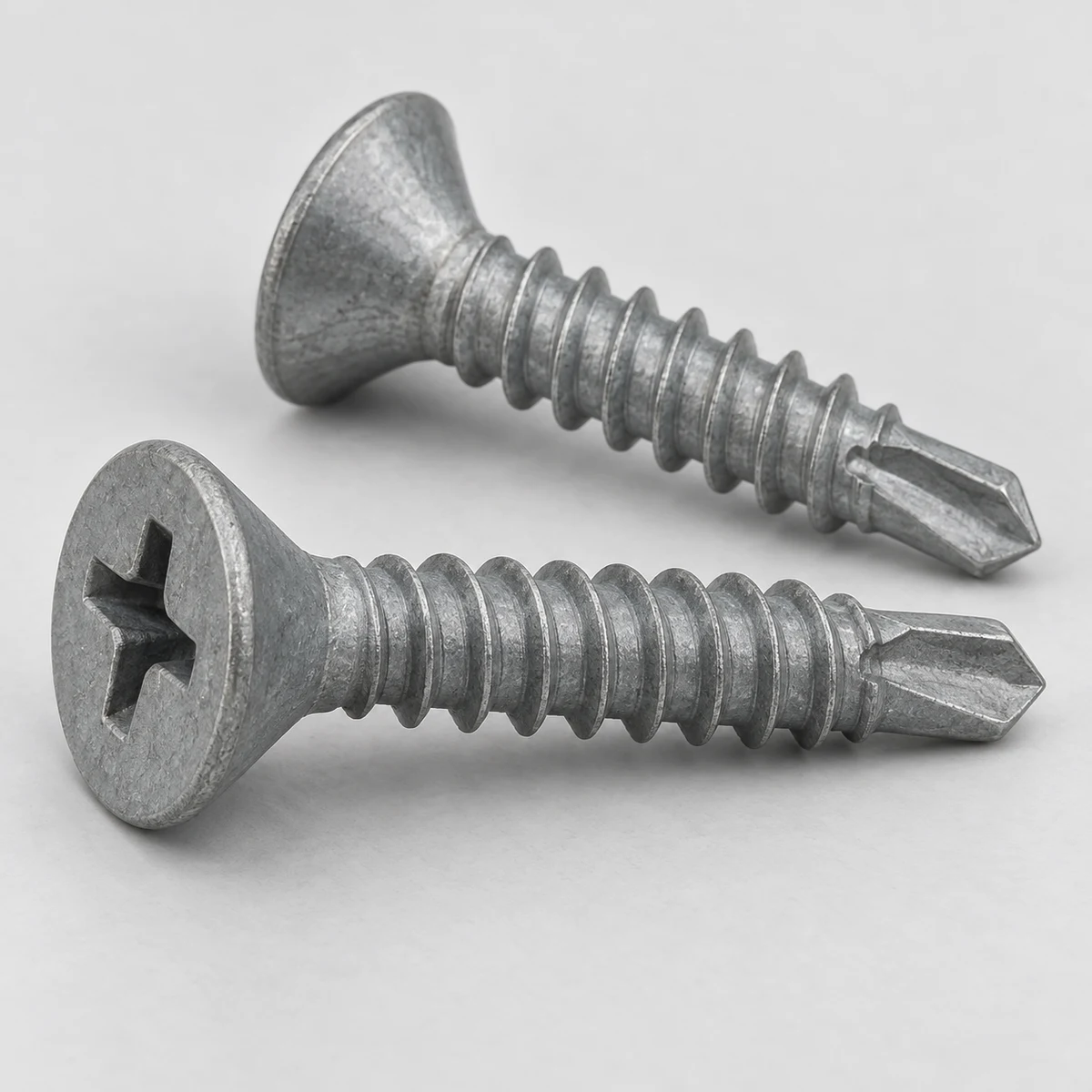 Countersunk Self Drilling Screw - zinc-flake finish (product illustration)