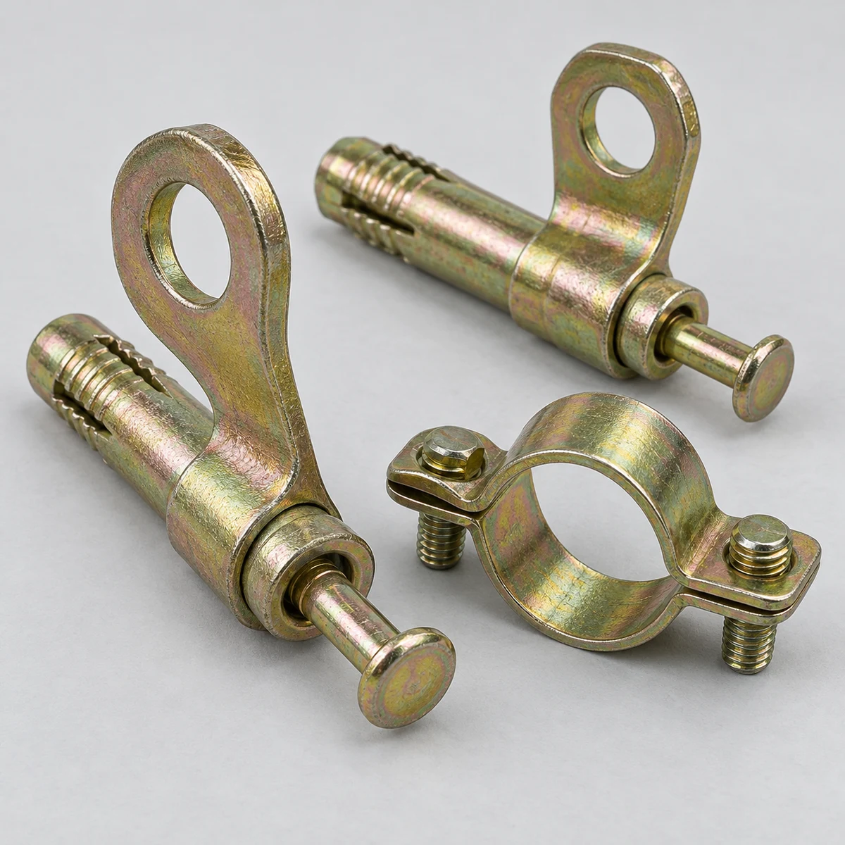 Pipe Clamp Ceiling Anchor Pin - yellow zinc (product illustration)