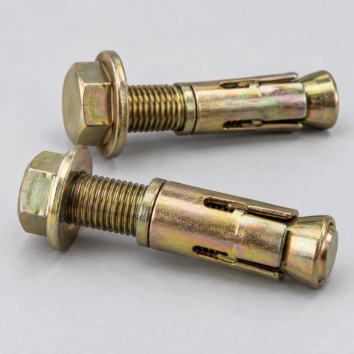 Flange Sleeve Anchor - yellow zinc (product illustration)