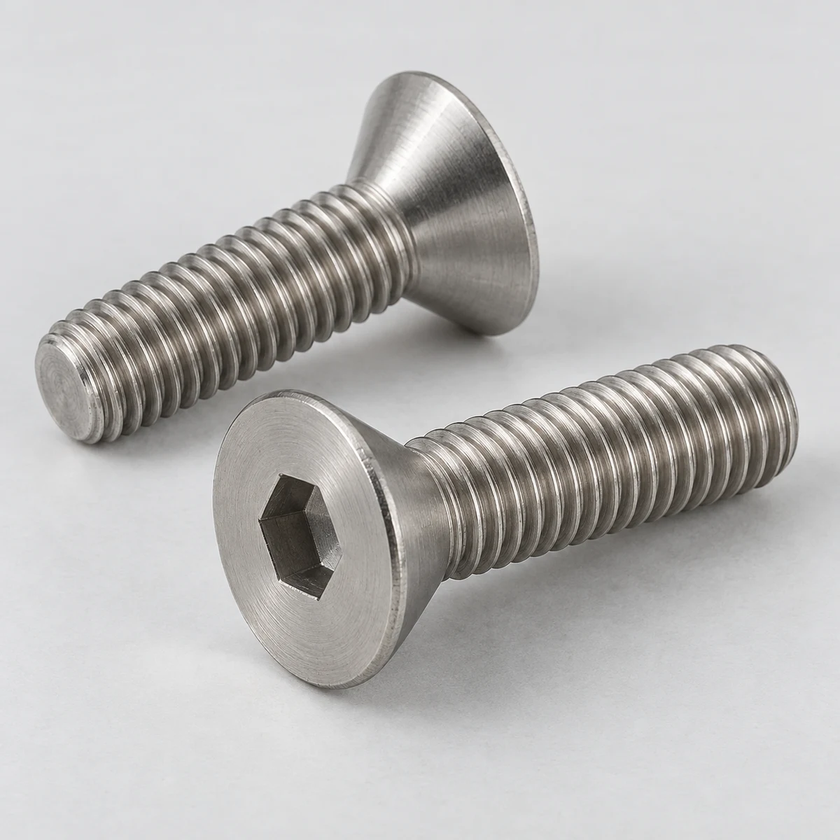 Countersunk Socket Head Cap Screw - natural finish (product illustration)