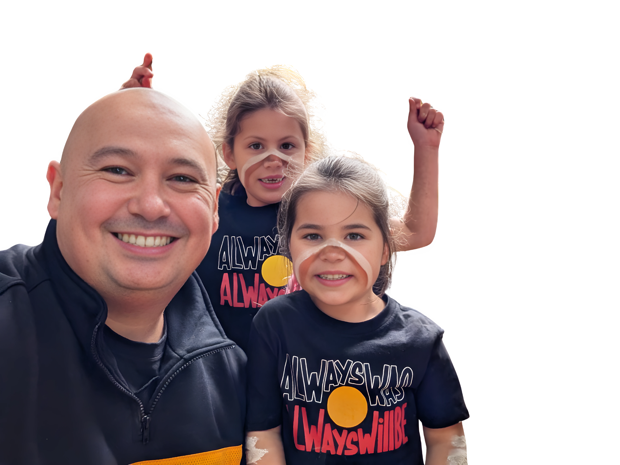 Shawn Andrews with his daughters