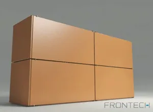 Provětrávaná fasáda s oranžovým deskovým obkladem