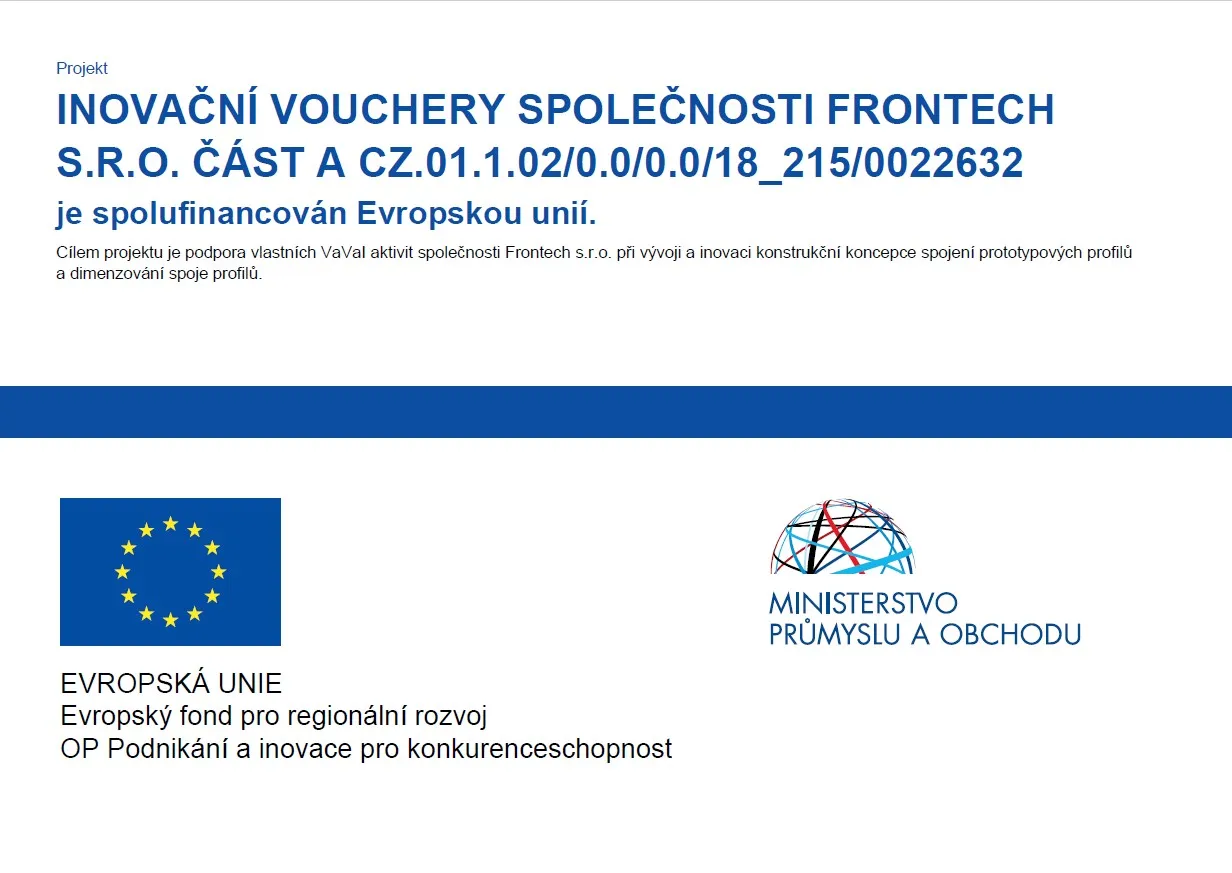 Projekt Inovační vouchery FRONTECH – část A, spolufinancovaný Evropskou unií