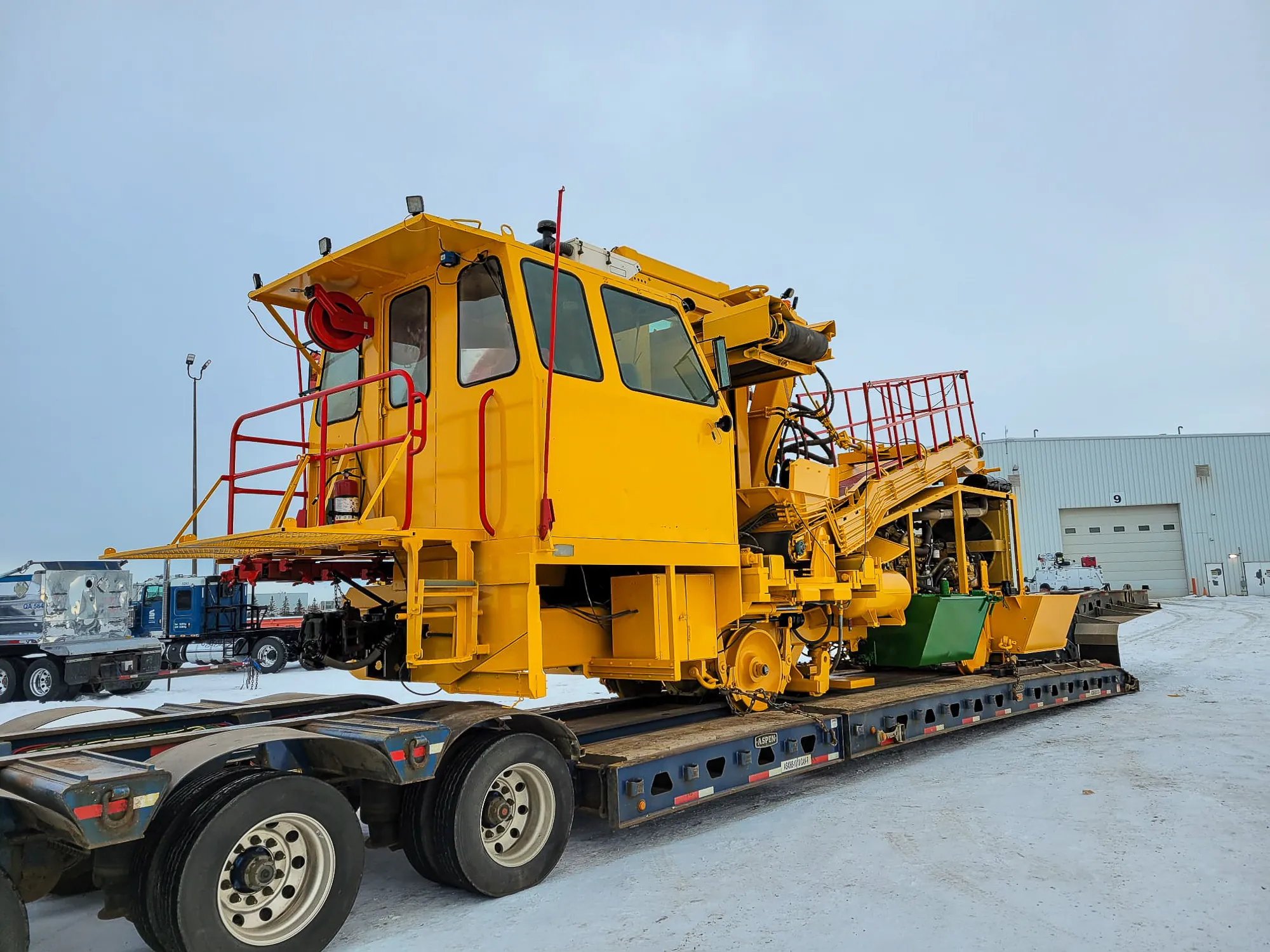 Freshly painted R49-1 Tamper undercutter with industrial coating - Railway