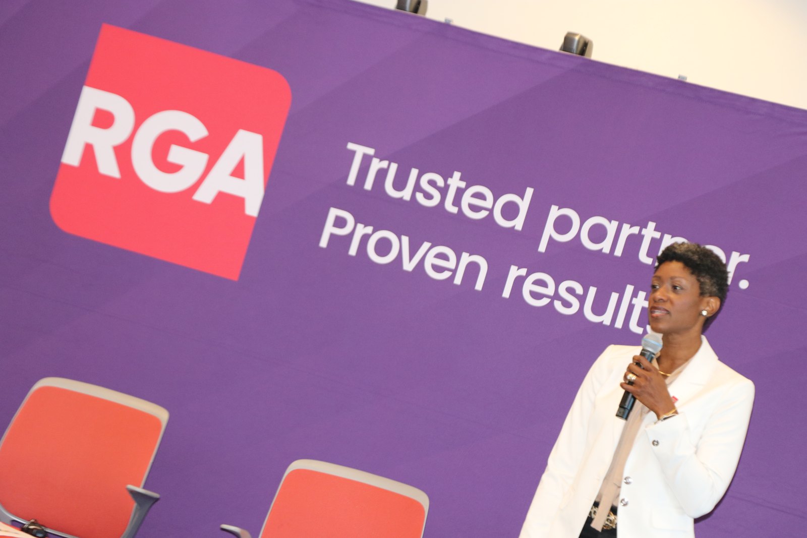 Speaker presenting at RGA-branded professional event
