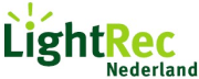 Logo van LightRec Nederland met groene en limekleurige letters en een gestileerde lichtstraal boven de letter L.