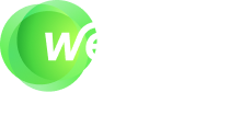 Wecycle logo met een groene cirkel aan de linkerkant en de tekst 'wecycle' in witte letters, gevolgd door de slogan 'Een merk van Stichting OPEN' in het wit onderaan.