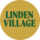 Linden Village logo with dark green text on a gold circular background.