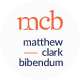 mcb logo with lowercase letters in orange and blue for Matthew Clark Bibendum.