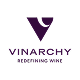 Logo of Vinarchy with a purple abstract symbol above the text 'VINARCHY REDEFINING WINE'.