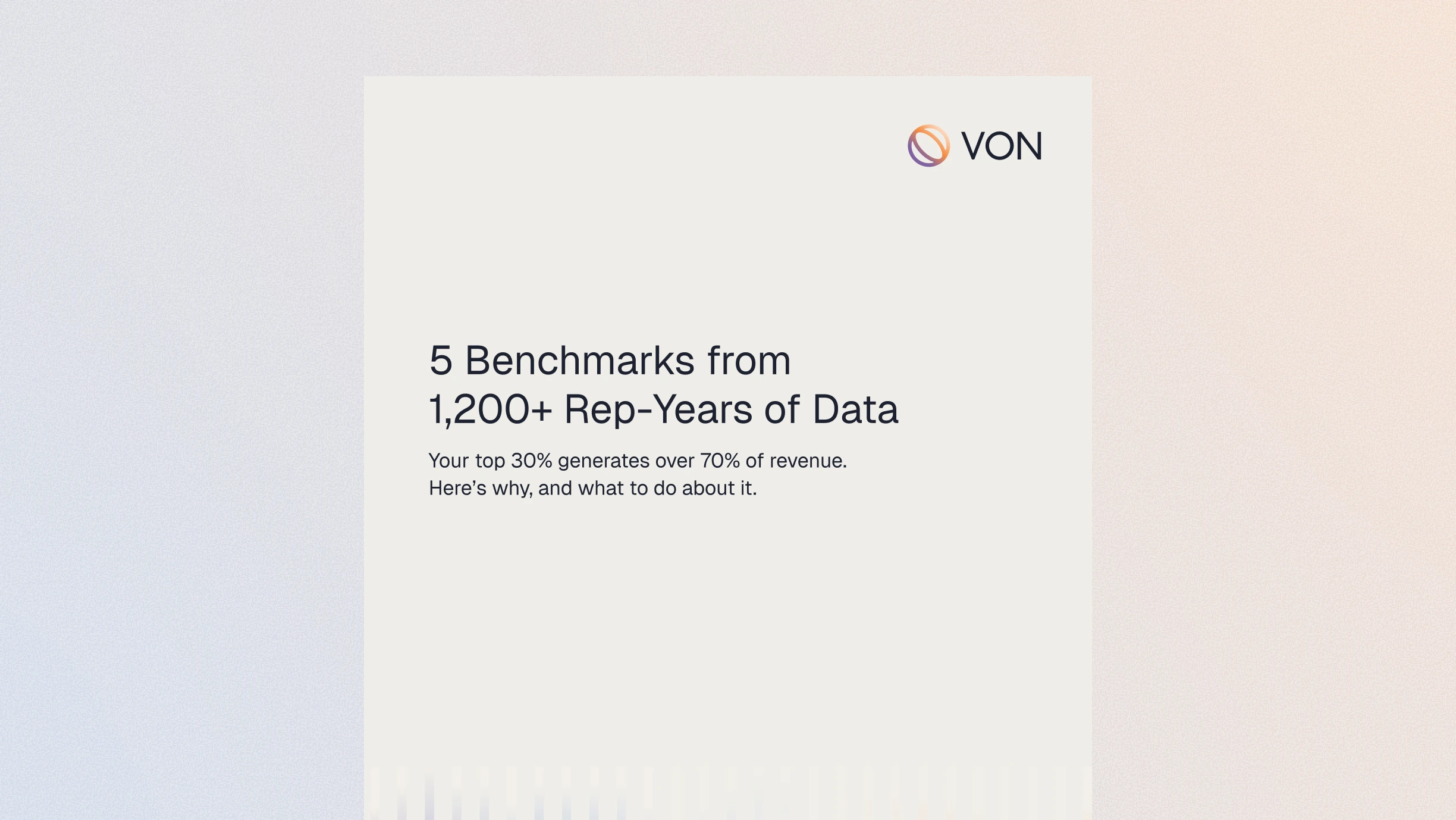 5 Benchmarks from 1,200+ Rep-Years of Data