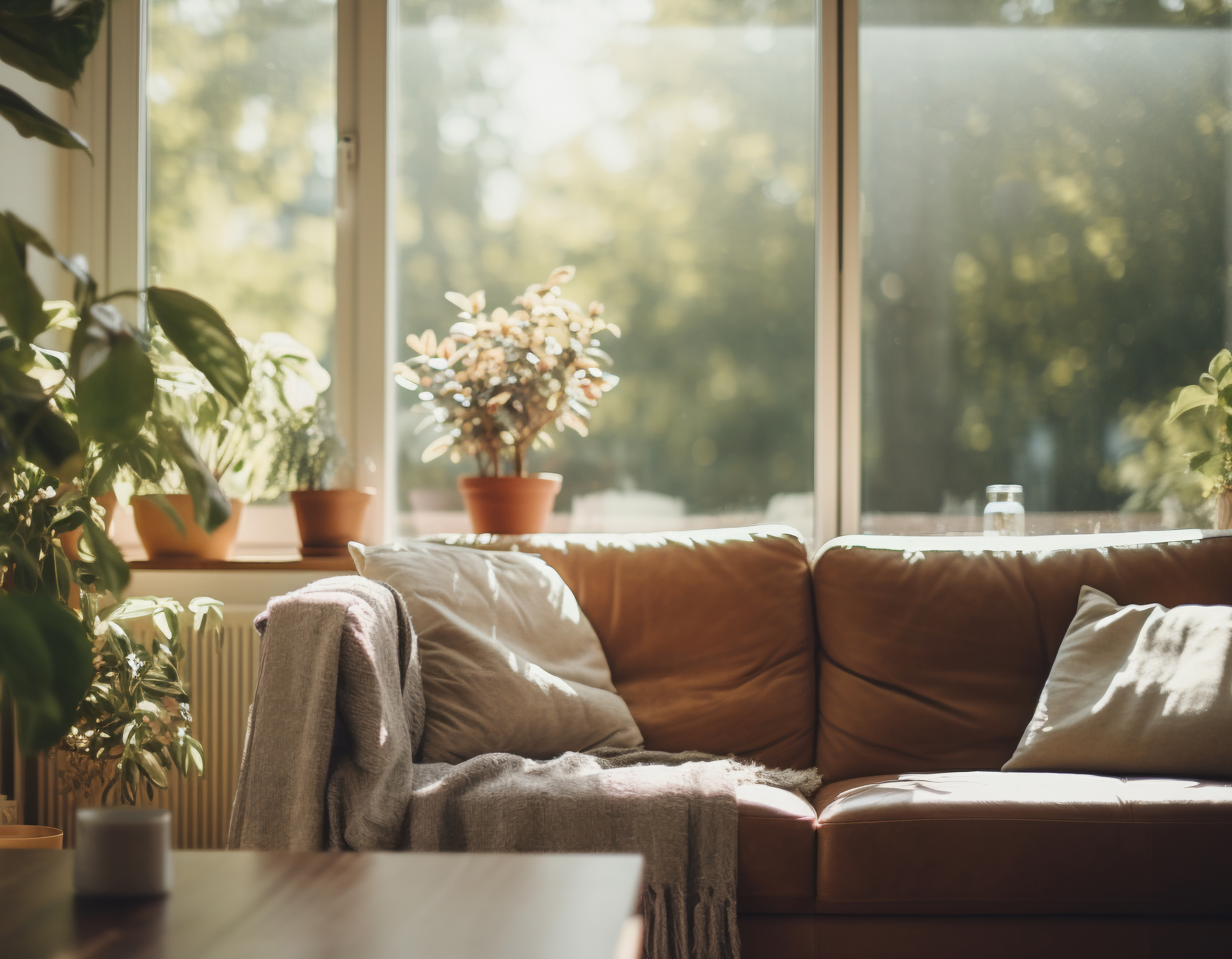 Wohnzimmer mit Einrichtungselementen zur Verbesserung der Raumwirkung