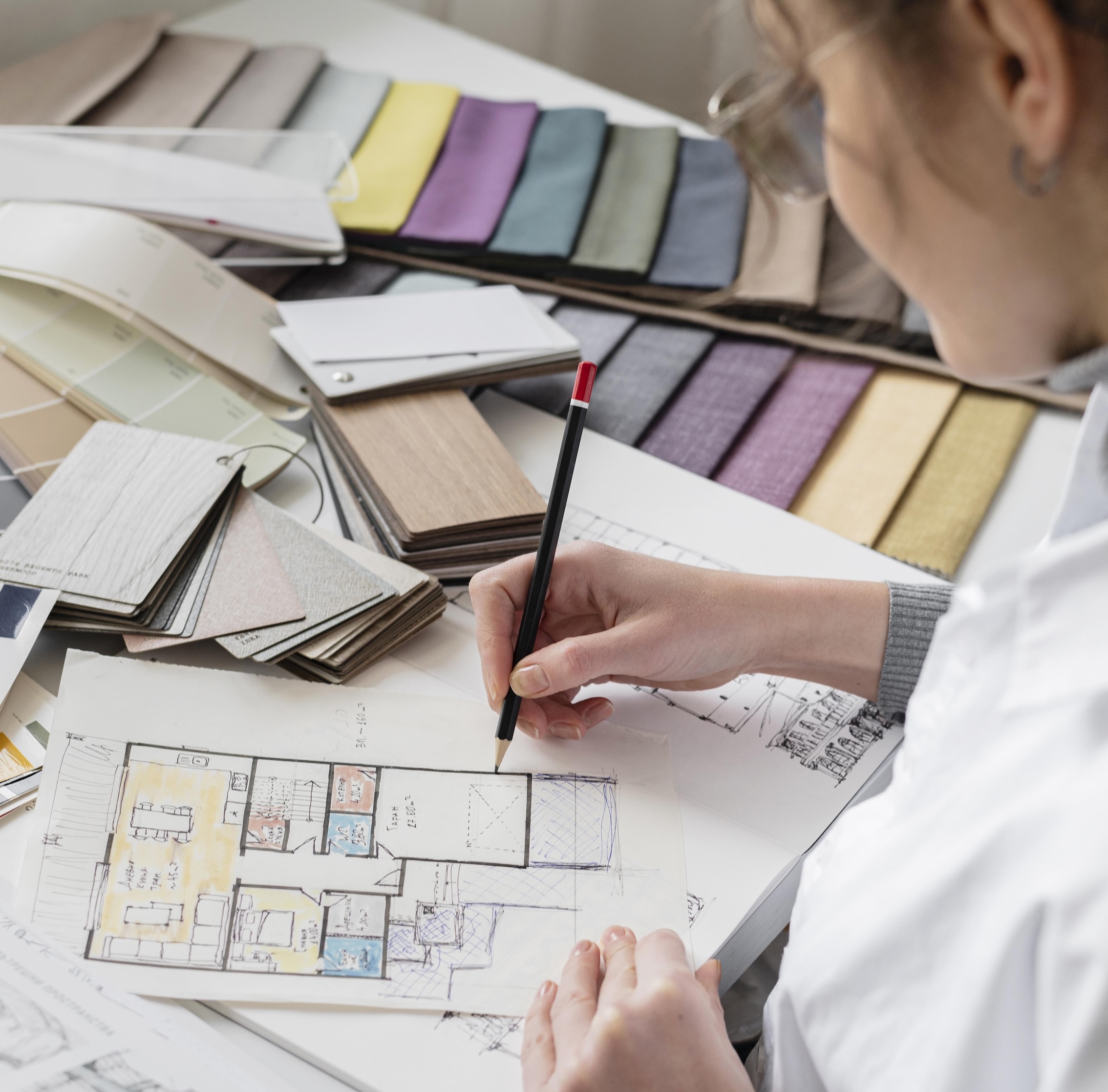 Farb- und Materialplanung für ein individuelles Wohnkonzept mit Feng Shui, Interior Design und harmonischer Raumwirkung.